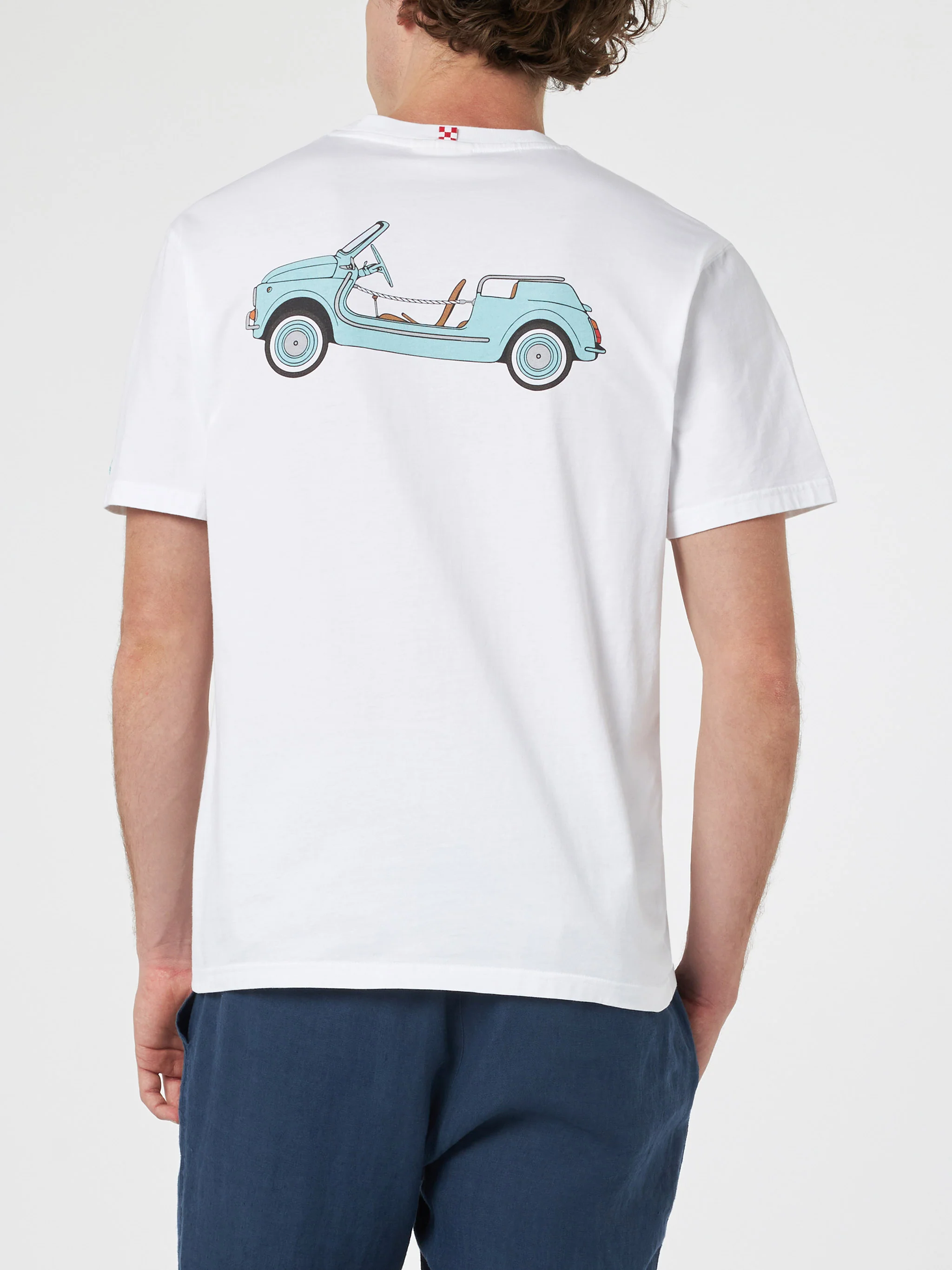 T-shirt da uomo in cotone con stampa piazzata Spiaggina davanti e diet