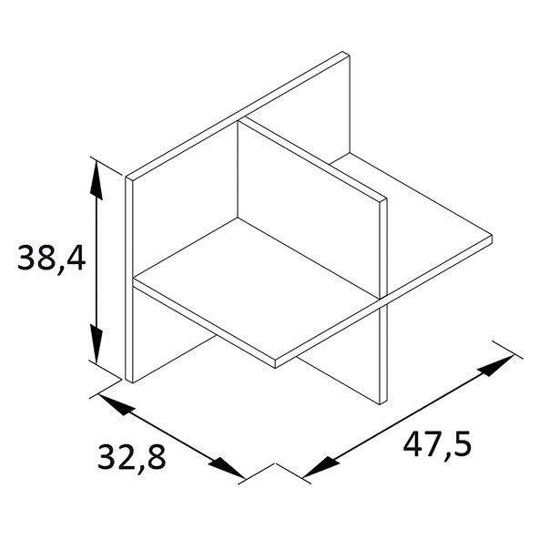 Series 500 shelf cross, white