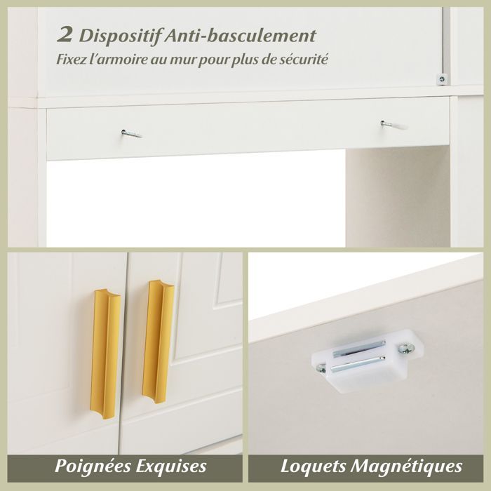 Armario para inodoro COSTWAY con iluminación LED, 2 puertas y 6 compartimentos abiertos, portarrollos de papel higiénico, estante ajustable, color gris.