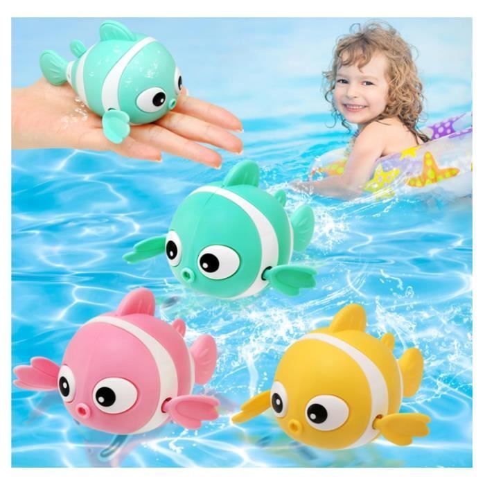 Juguete de baño - Set de 3 peces nadadores - Flotadores retráctiles - Para bebés de 12 meses a 4 años - Para uso en interiores
