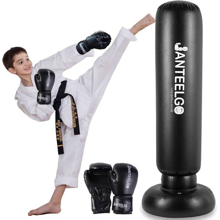 Sacco da boxe per bambini con guantoni: JanTeelGO Sacco da boxe gonfiabile per bambini da 150 cm - Regalo sacco da boxe per bambini - Palla da boxe per bambini