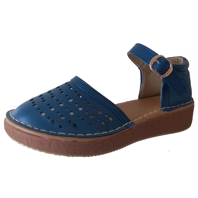 Sandales plates à plateforme légères et ajourées, grande taille, avec bride cheville, pour femmes, chaussures d'été décontractées.