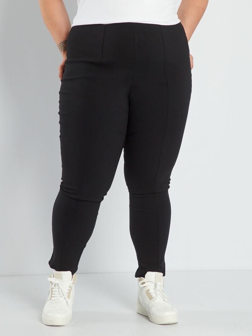 Nauwsluitende broek met elastische tailleband - Zwart