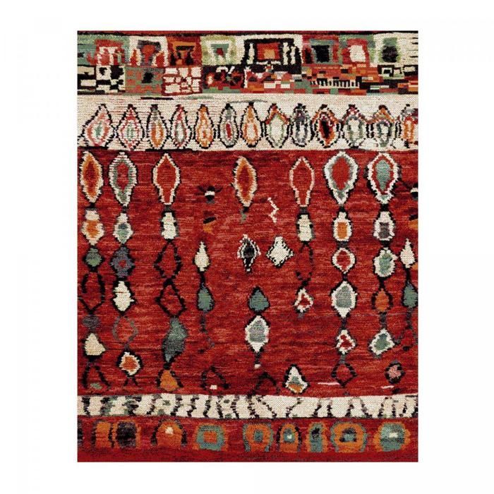 Tapis berbère 120x170 tissé motifs tribaux LYN8 MOROCO rouge