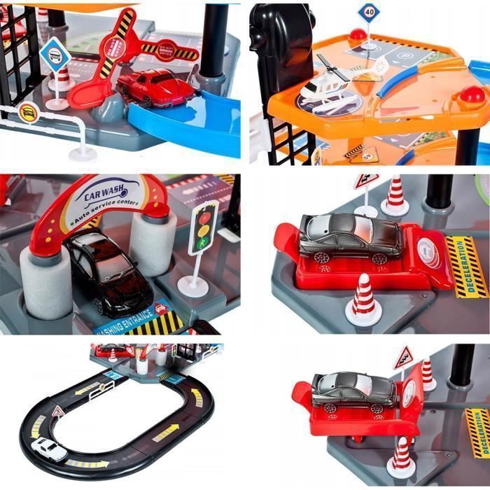 Autogarage, Autobahn, Spielzeuggarage für Kinder ab 3 Jahren, 4, 5, 6 Jahren, flexibles Rennstrecken-Set für Jungen mit 5 Ebenen