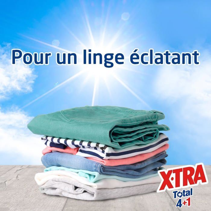 Lessive Liquide - XTRA - Total 4 plus 1 - 27 Lavages - Fraîcheur Longue Durée