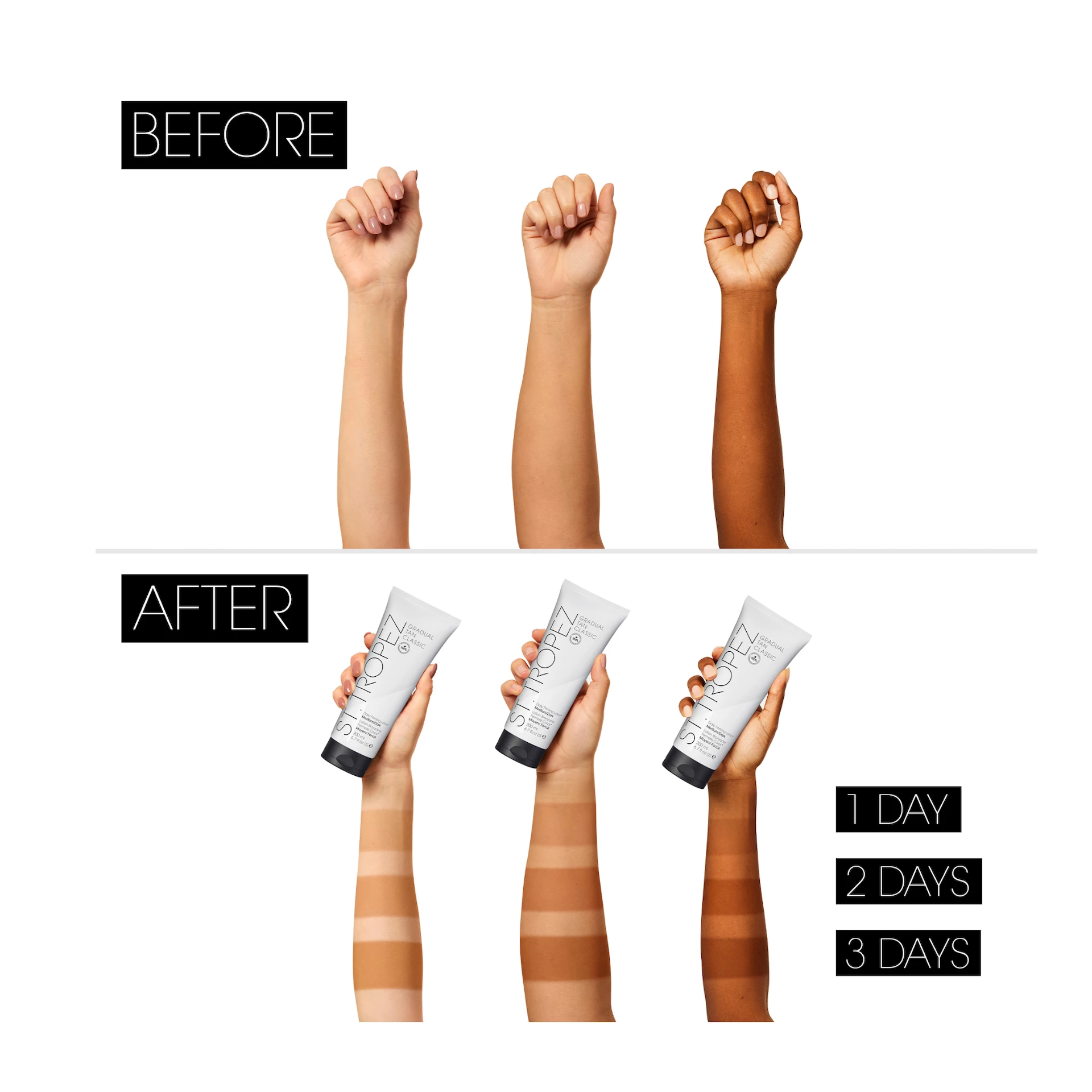 Gradual Tan Classic napi feszesítő testápoló közepes/sötét 200 ml - St. Tropez