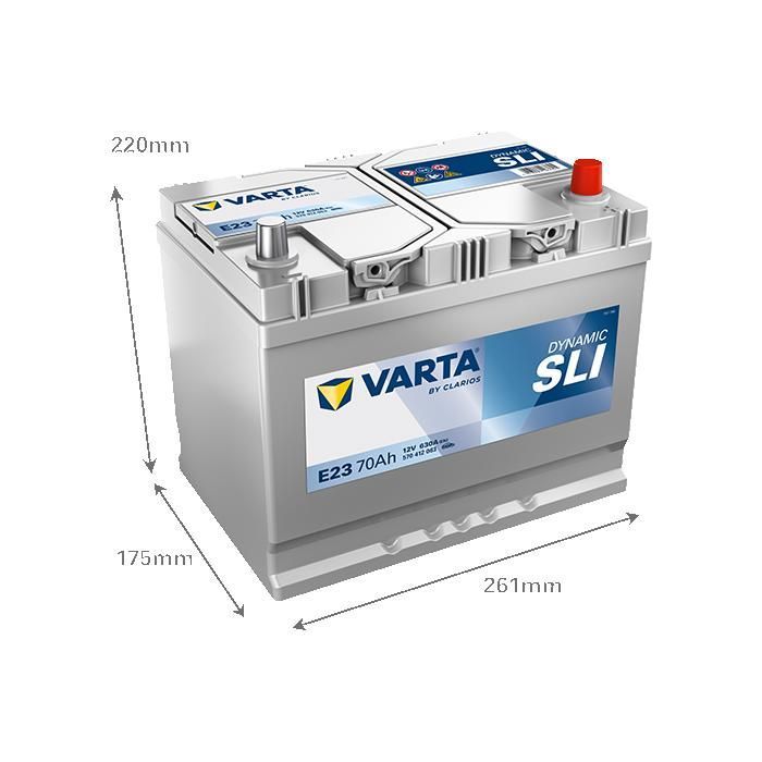 Batería de arranque Varta Blue Dynamic M10 E23 de 12 V y 70 Ah / 630 A
