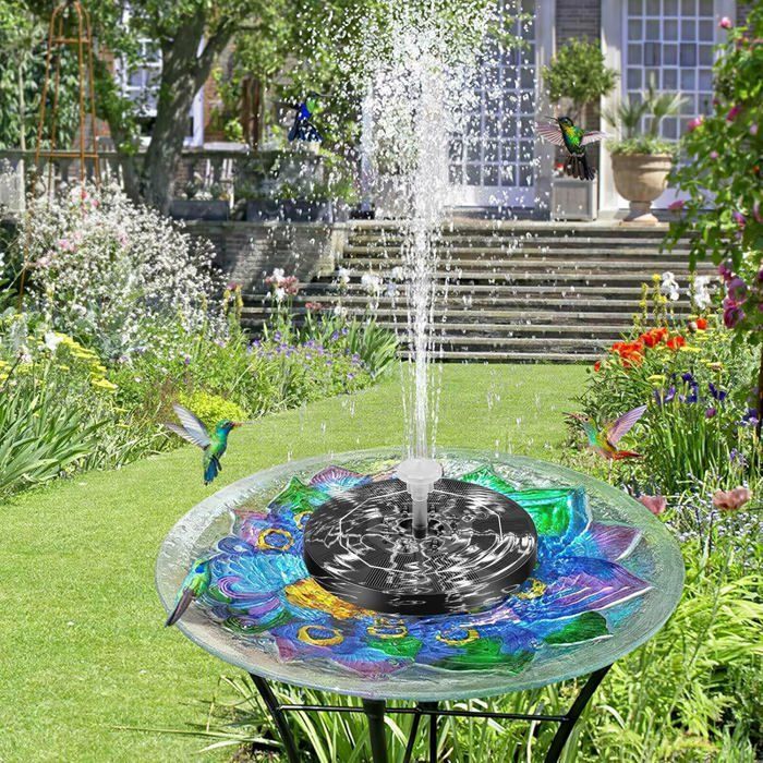 Fuente solar flotante de 3 W, fuente solar para jardín exterior, fuente solar para estanque exterior con 7 boquillas.