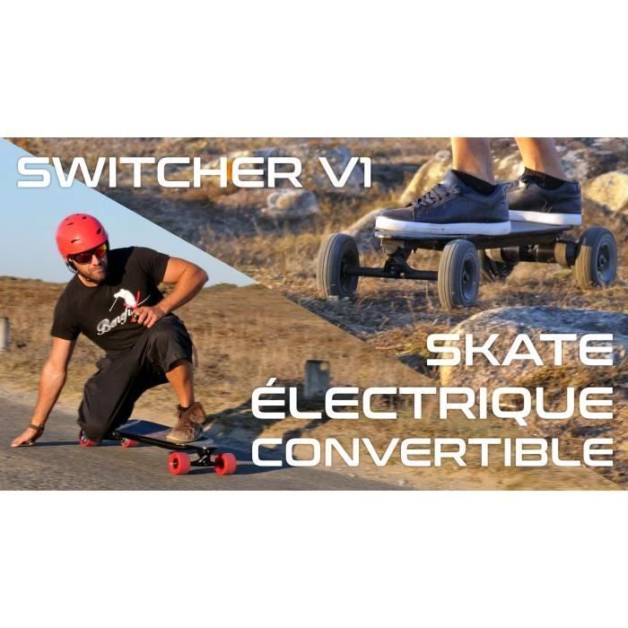 Convertible electric skateboard - EVO SPIRIT - Switcher V1 - Lithium batteries - All-terrain and longboard