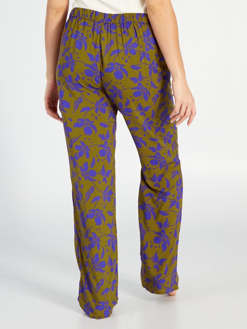 Pantalón de pijama holgado estampado - MARRÓN