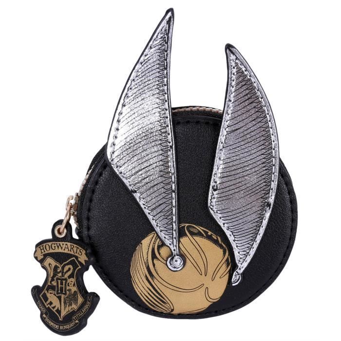 Cartera redonda negra - Harry Potter - Quidditch - Hogwarts - Cuero