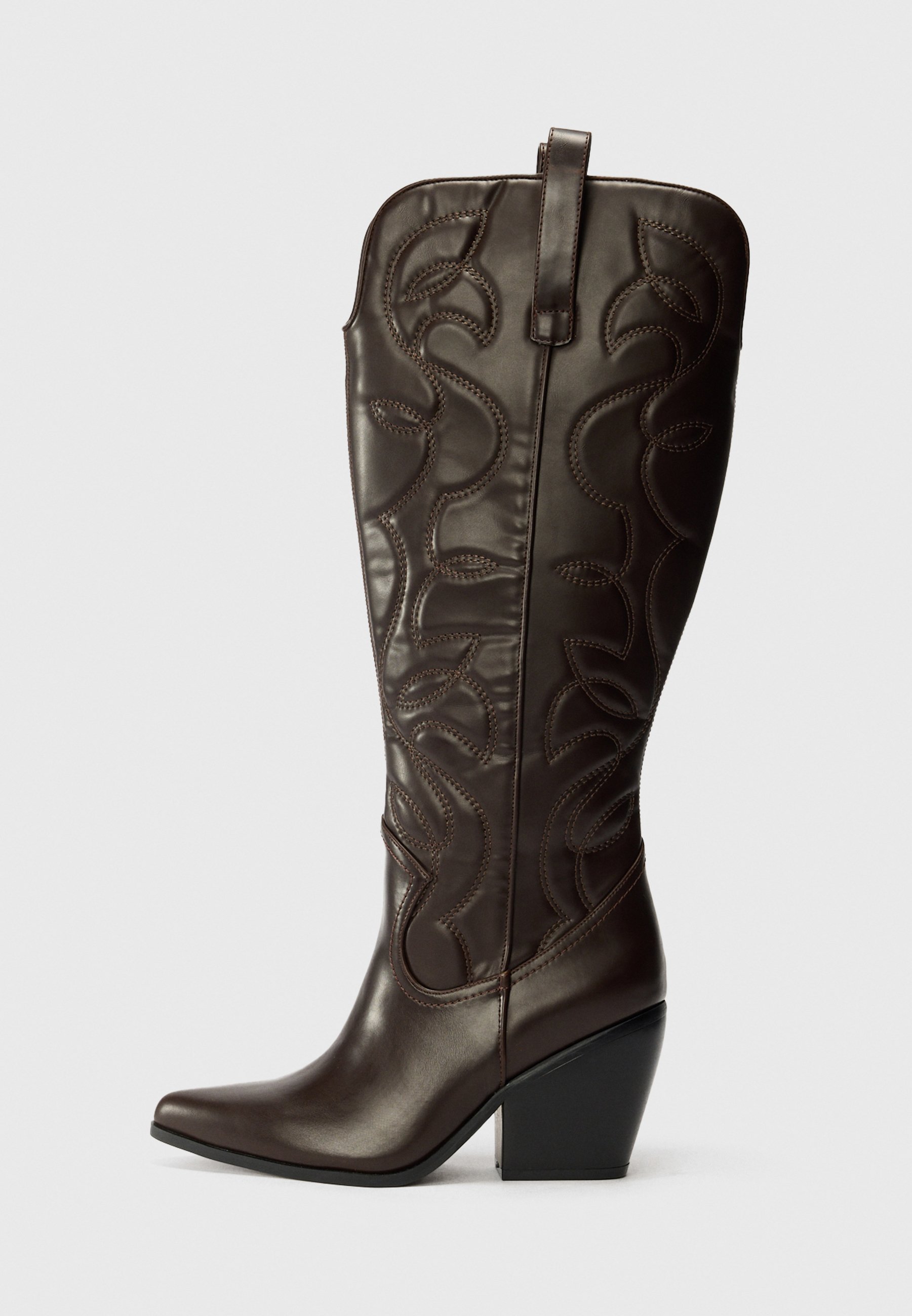 Even&Odd Wide Fit Cowboy-/Bikerstiefel – Dunkelburgunderrot