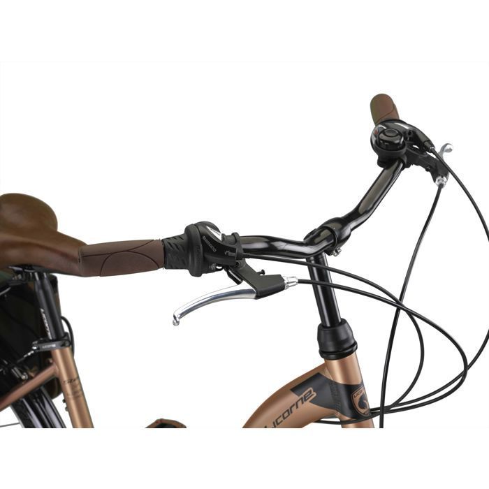 Un vélo de ville pour femme de 26-28 pouces avec cadre en aluminium [26 pouces, Or]