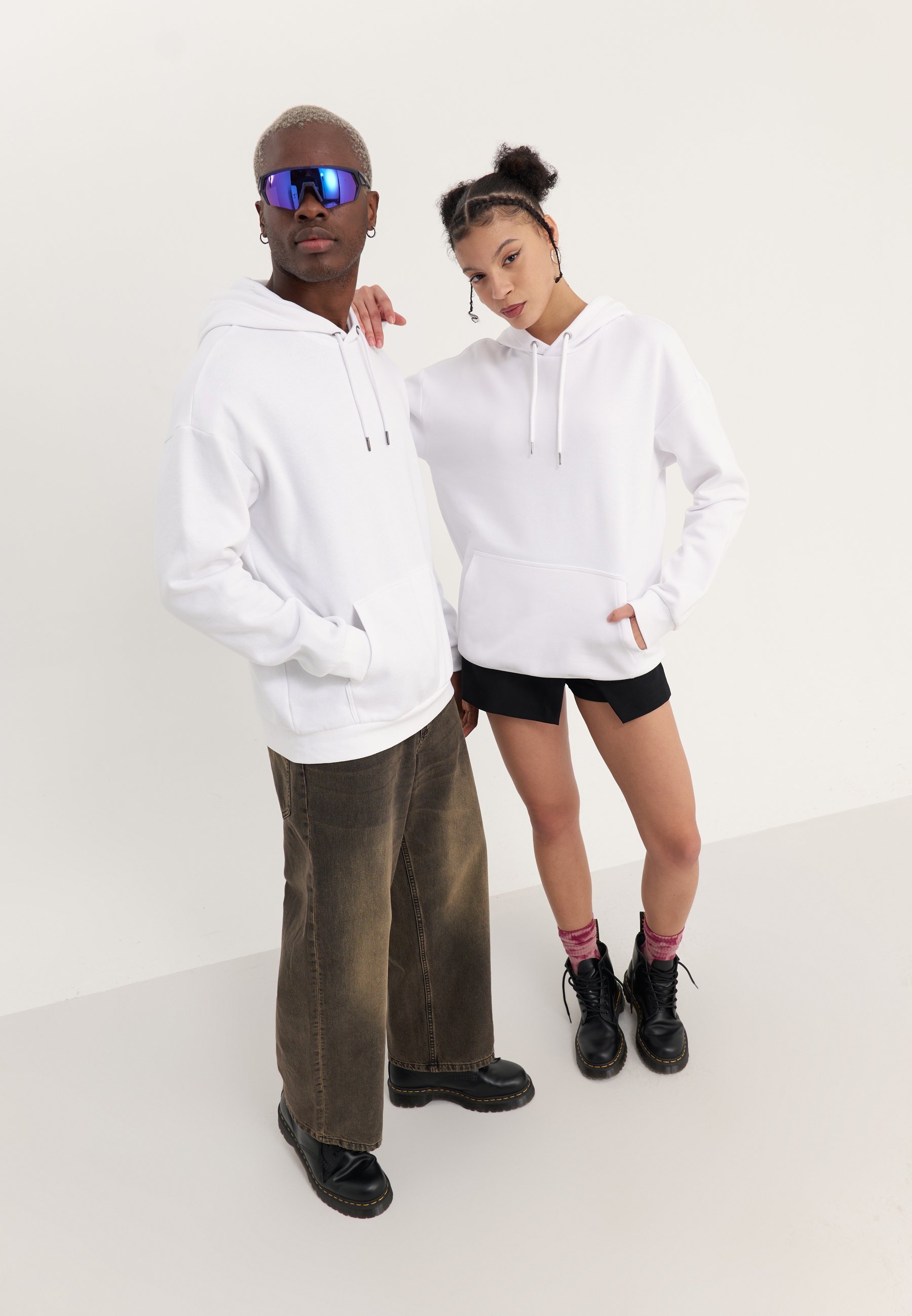 YOURTURN UNISEX LOT DE 2 - Sweat-shirt - blanc/noir