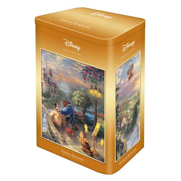 Παζλ T. Kinkade, 500 κομμάτια, σε μεταλλικό κουτί, Disney, Η Πεντάμορφη και το Τέρας