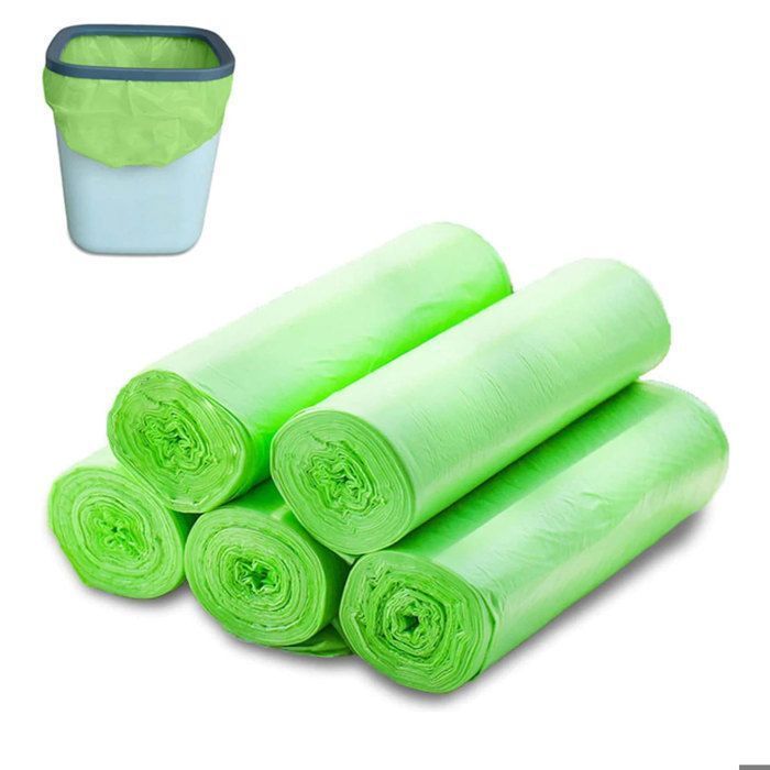 Paquete de 100 bolsas de basura orgánicas resistentes al desgarro, compostables y biodegradables para la cocina, con etiqueta YYV.