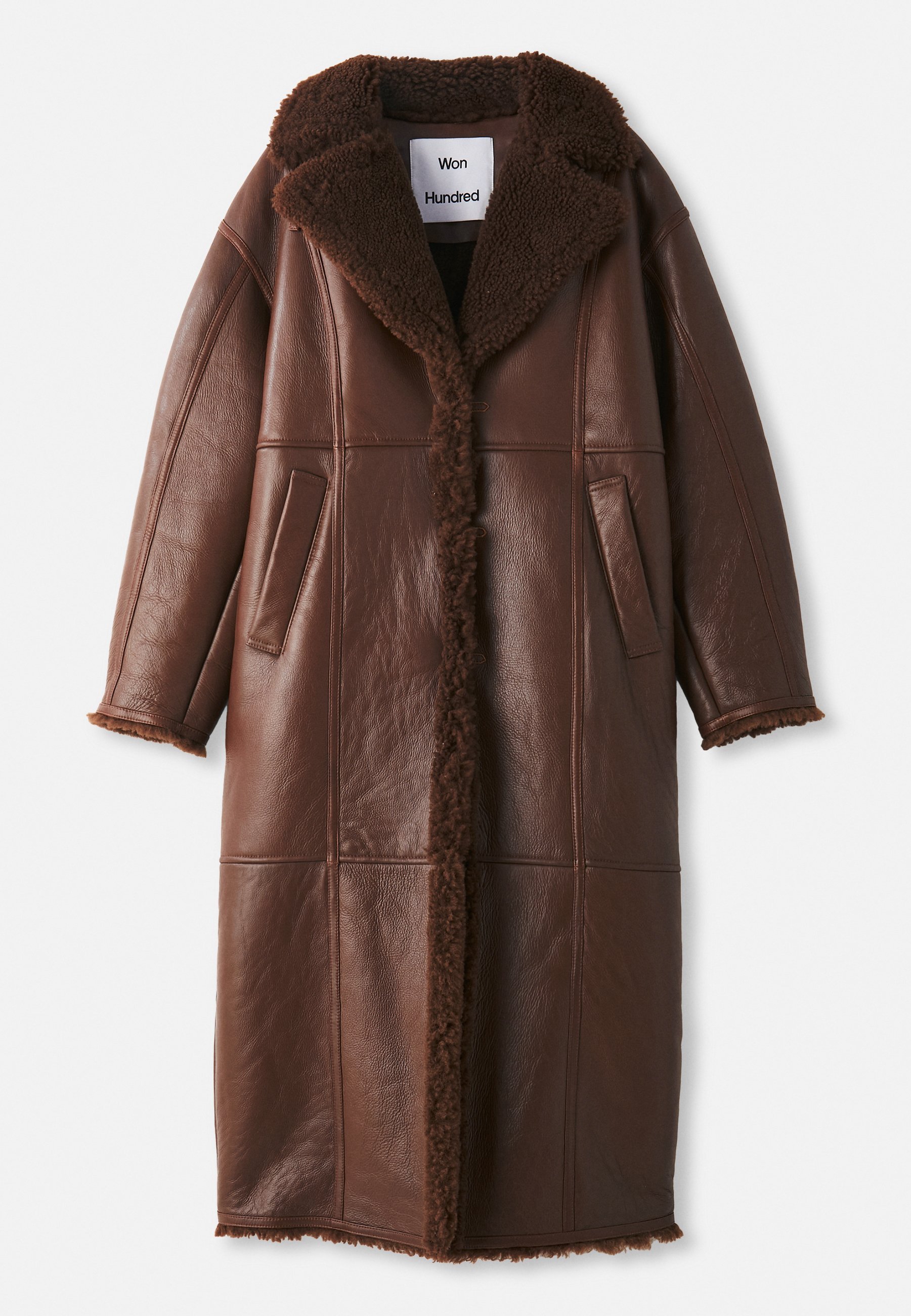 Won Hundred NUUK SHEARLING COAT UNISEX - Klassieke jas - donkerbruin