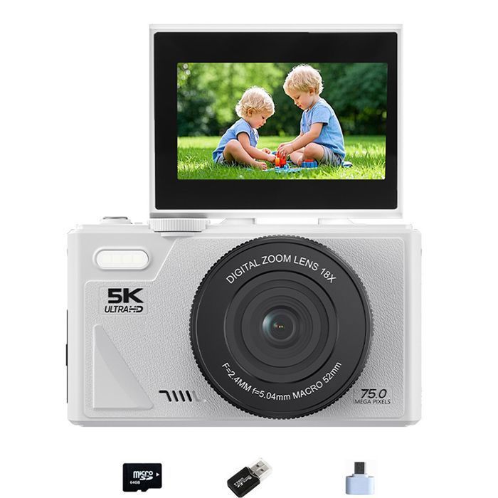 Appareil Photo Numérique 5K 75MP - Écran HD 3