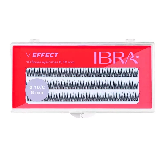 Ibra Sztuczne Rzęsy V Effect kępki czarne 8mm