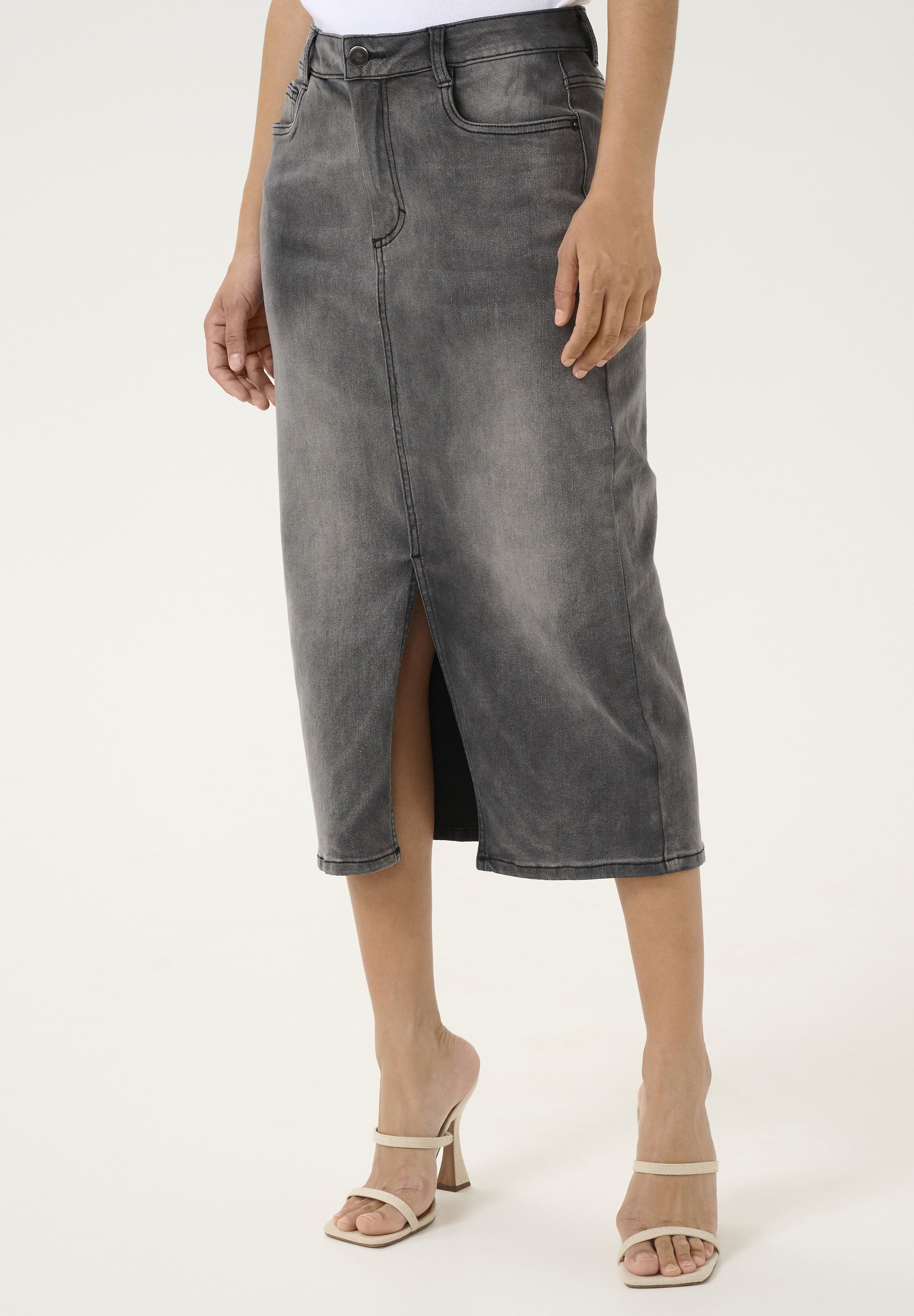Kaffe KASINEM - Spijkerrok - middengrijs denim