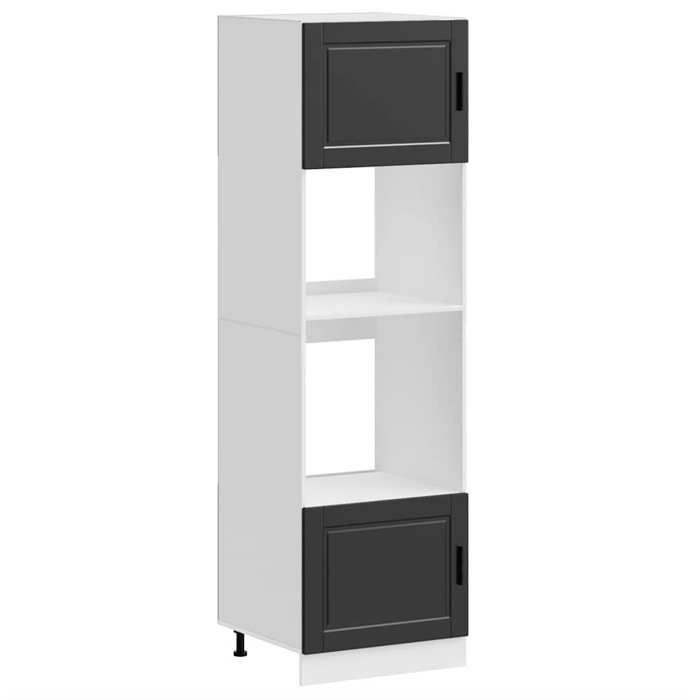 vidaXL Armoires de four 2 pcs Porto noir bois d'ingénierie 3315052