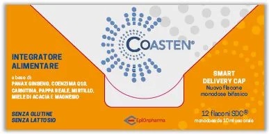 Coasten Energizing voedingssupplement, 12 flesjes van 10 ml.