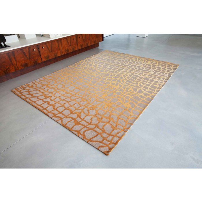 Dedalo design - Mad Men eigentijds vloerkleed - Gele Scarabee - 140 x 200 cm