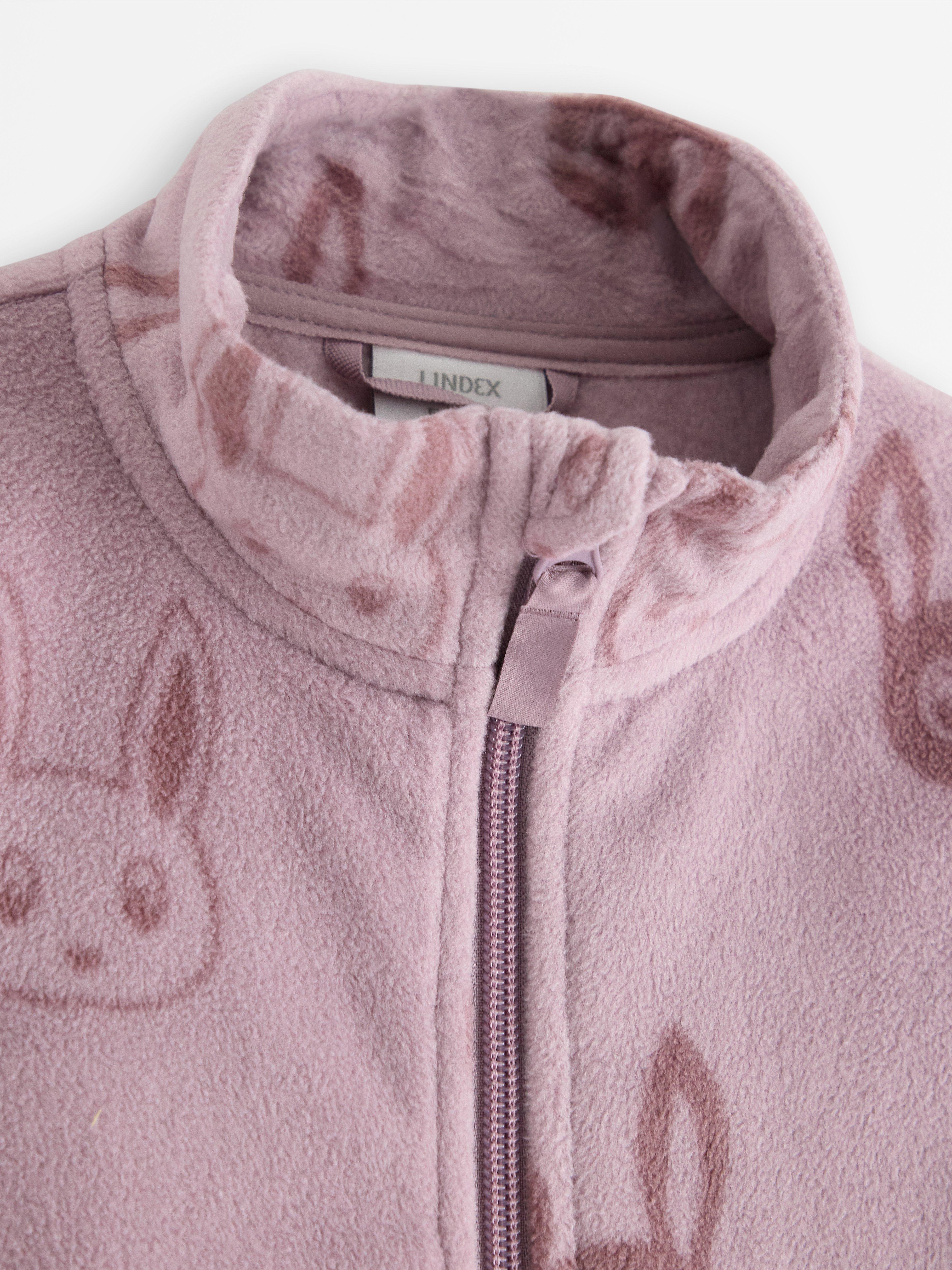 Chaqueta de micropolar color lila claro empolvado