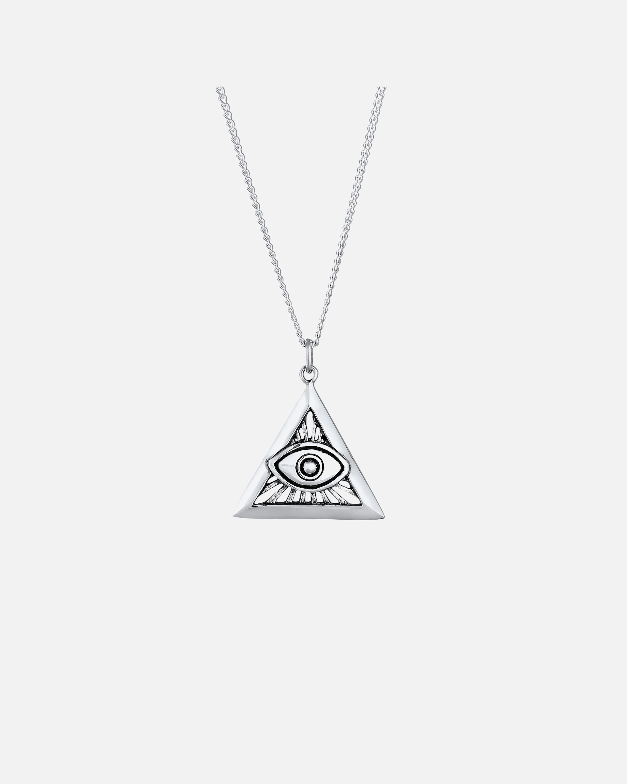KUZZOI Hommes triangle pendentif Evil Eye en argent sterling 925