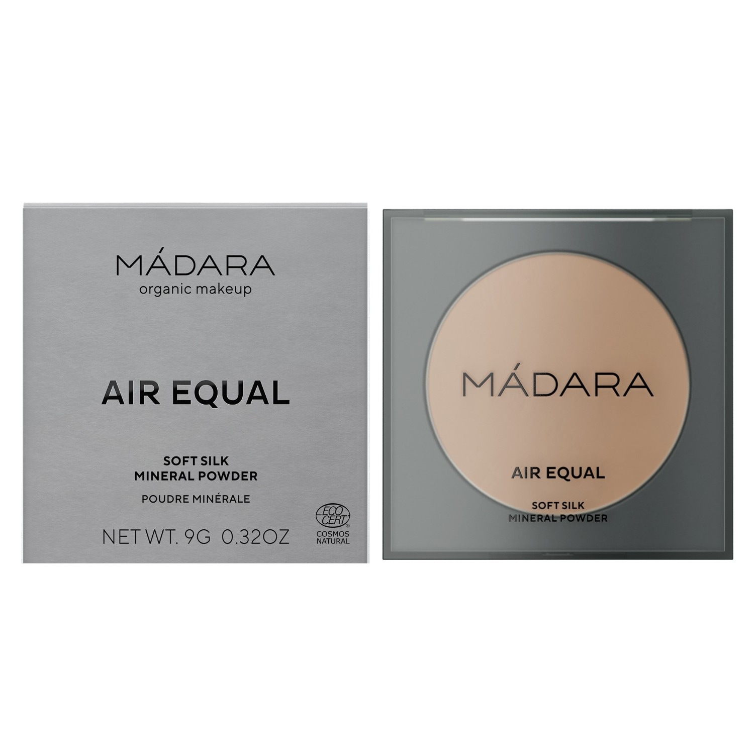 MÁDARA Poeder AIR EQUAL zijdezacht mineraalpoeder, nr. 0 Transparant - 9 g