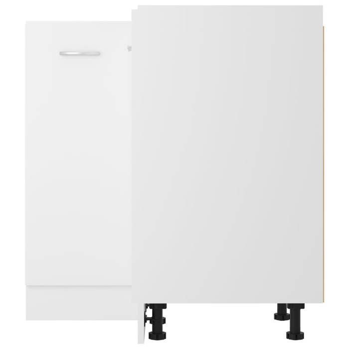 vidaXL Mueble esquinero Lyon, 75,5 x 75,5 x 81,5 cm, madera de ingeniería, blanco, almacenamiento para baño y cocina, debajo del mueble 802489