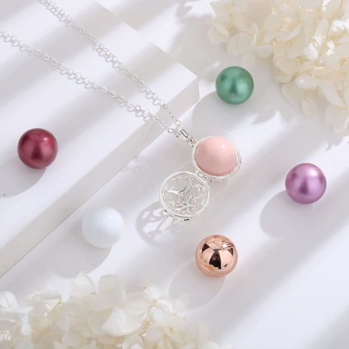 Eudora Harmony Ball Collier Bola De Grossesse Pour Femme Enceinte, Collier Arbre De Vie Pendentif Bola Mexicain Pour Femme, C[u5177]