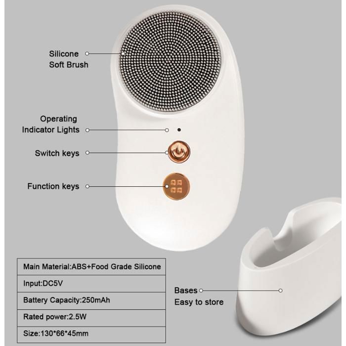 Facial brush - Facial cleansing brush - 5 speeds - 3 modes - IPX7 - USB rechargeable