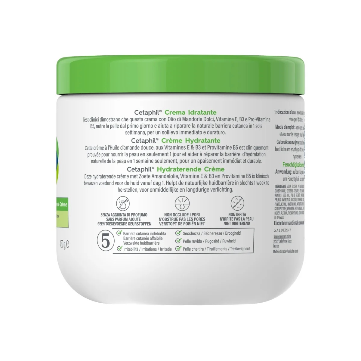 CETAPHIL Creme hidratante Cetaphil 450 g para pele seca do rosto e corpo