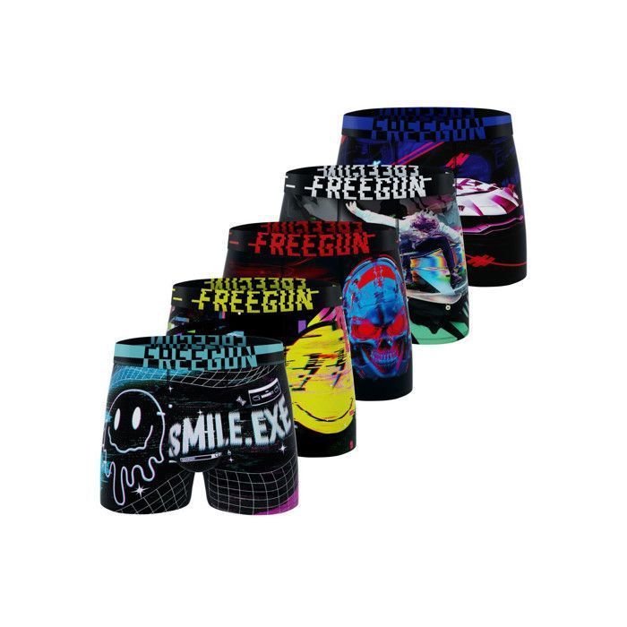 Calzoncillos bóxer Freegun para hombre - Azul (Paquete de 5)