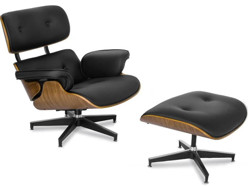 Fotel Wypoczynkowy Gabinetowy z Podnóżkiem Nowoczesny Loft Stylowy PALERMO