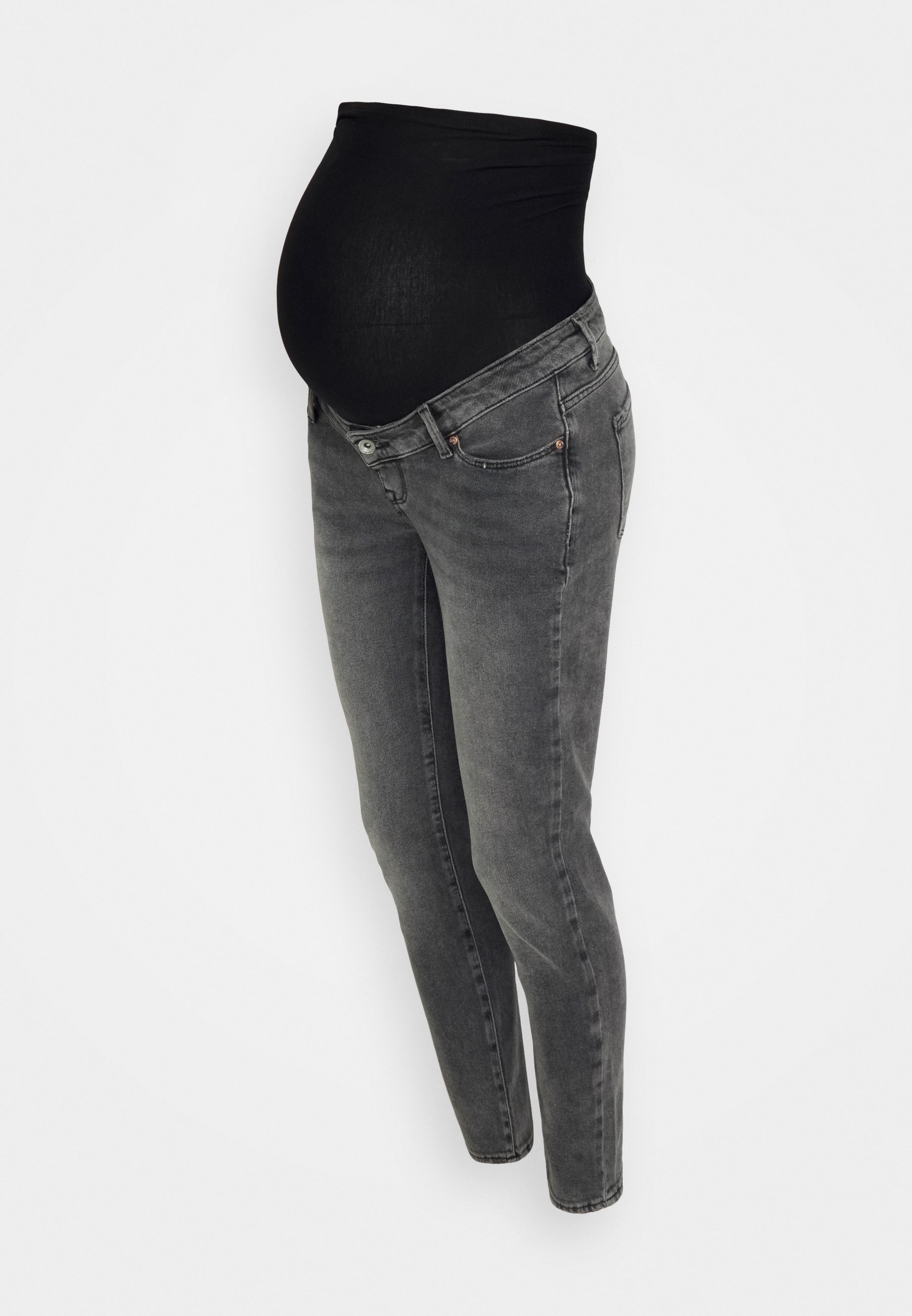 ONLY MATERNITY OLMEMILY STRETCH - Jeans mit geradem Bein - dunkelgrauer Denim