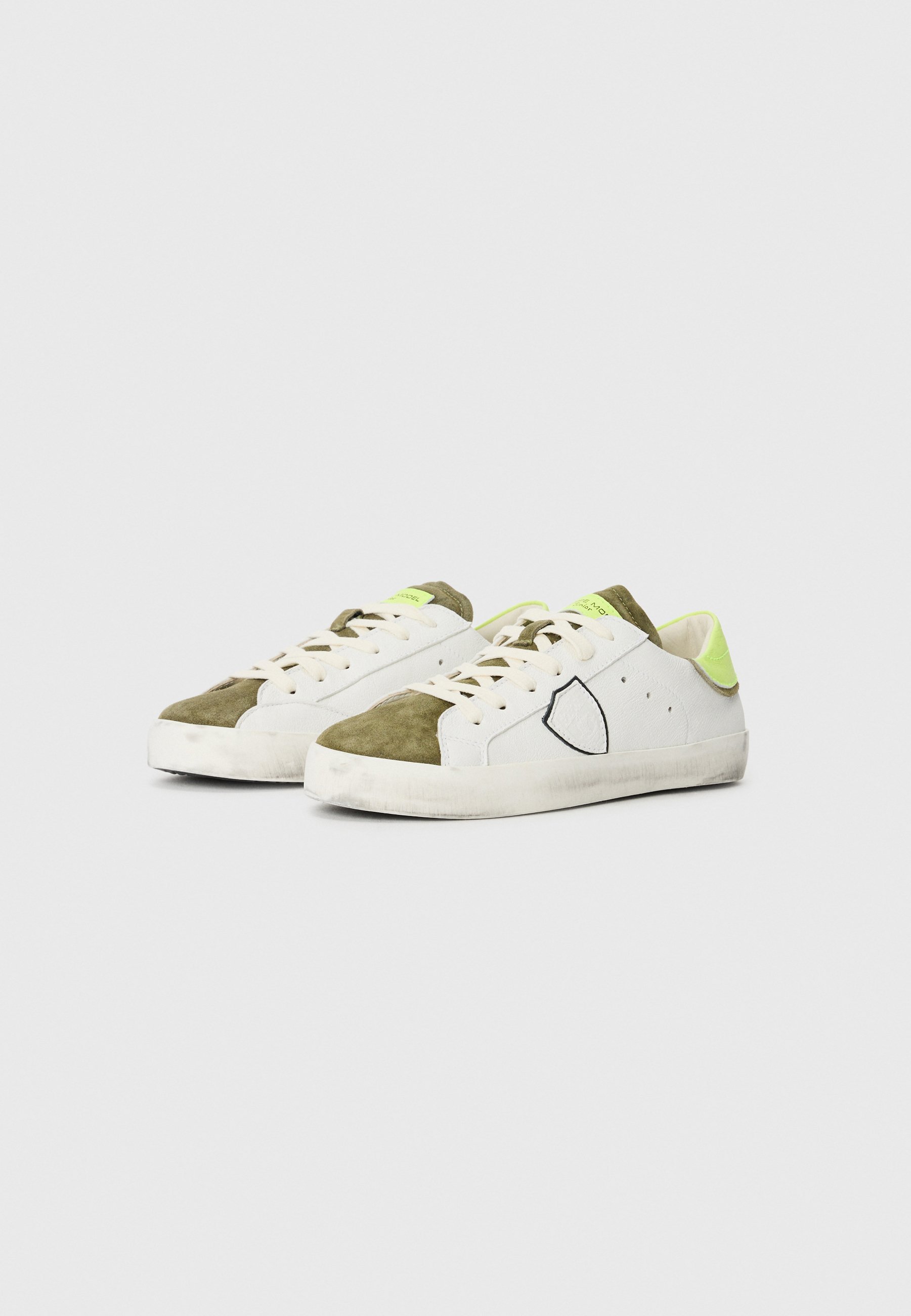 Philippe Modell UNISEX - Sneaker - weiß/dunkelgrün/neongelb/schwarz