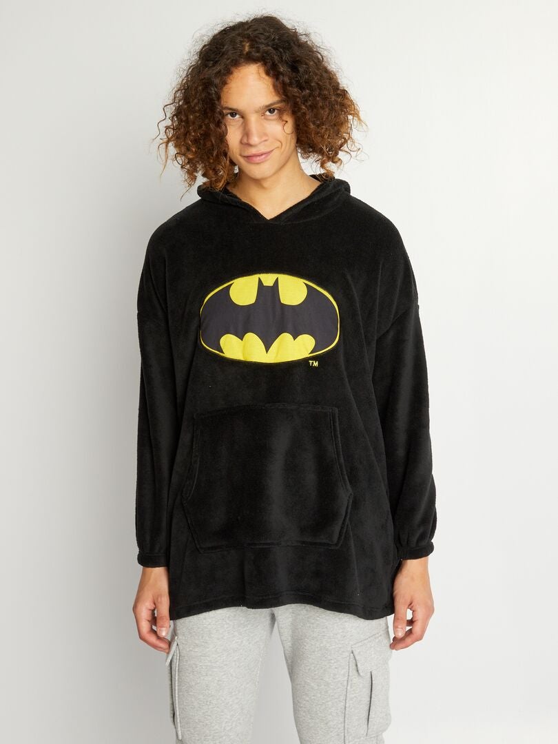 Bata de forro polar 'Batman' - Negro/Amarillo