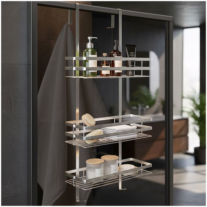 Accesorio de baño - TECTAKE - Estante de ducha con 3 baldas colgantes - Plateado