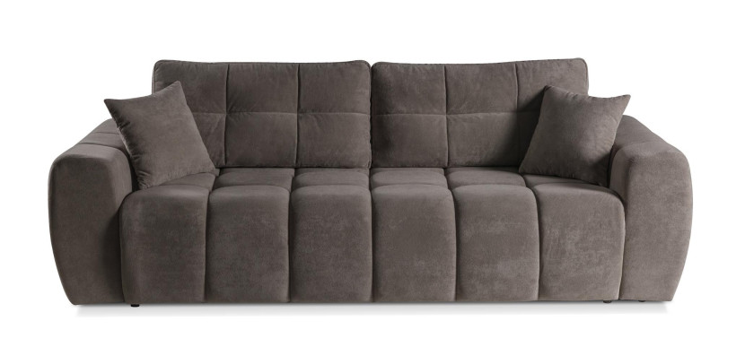 Duża sofa FUTU rozkładana z funkcją spania i pojemnikiem ciemnobrązowa