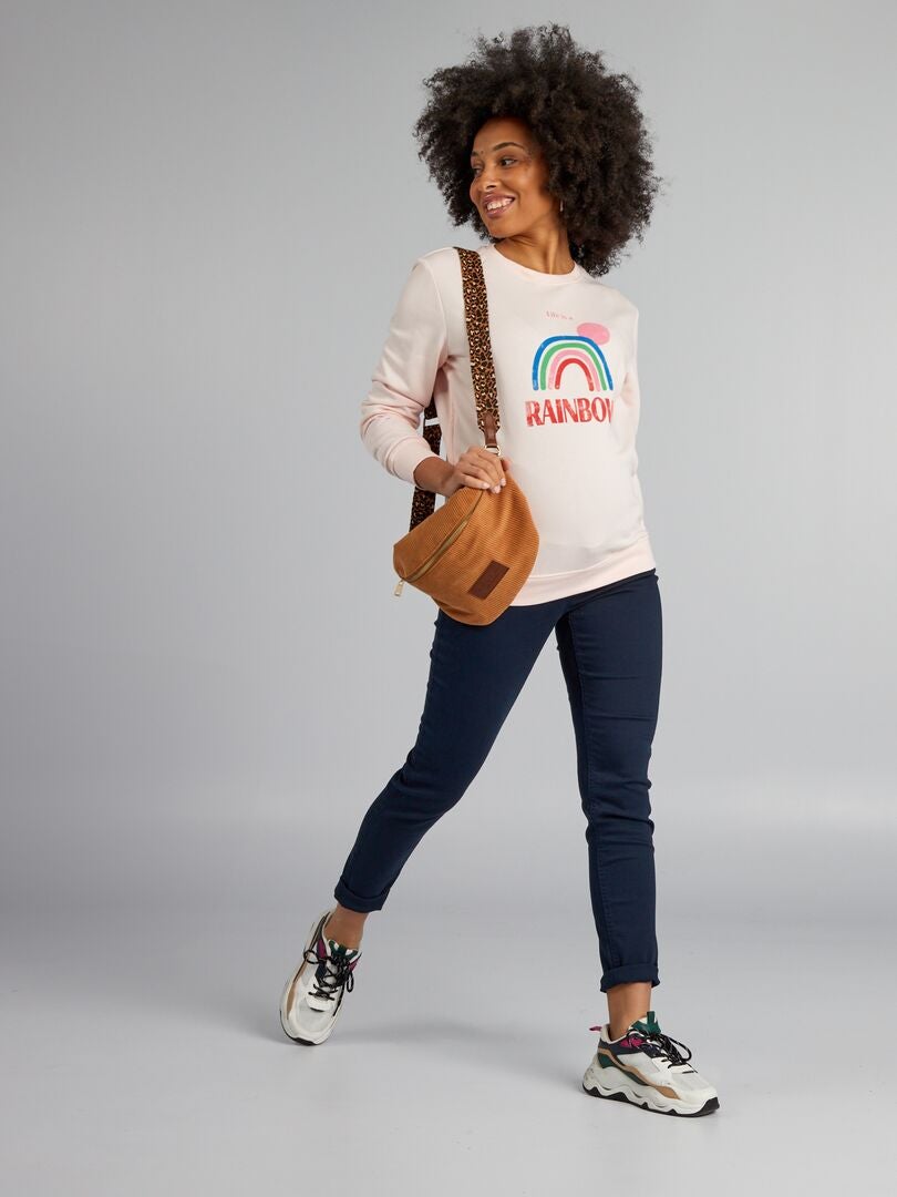Sudadera de enfermería con aberturas laterales - BLANCA