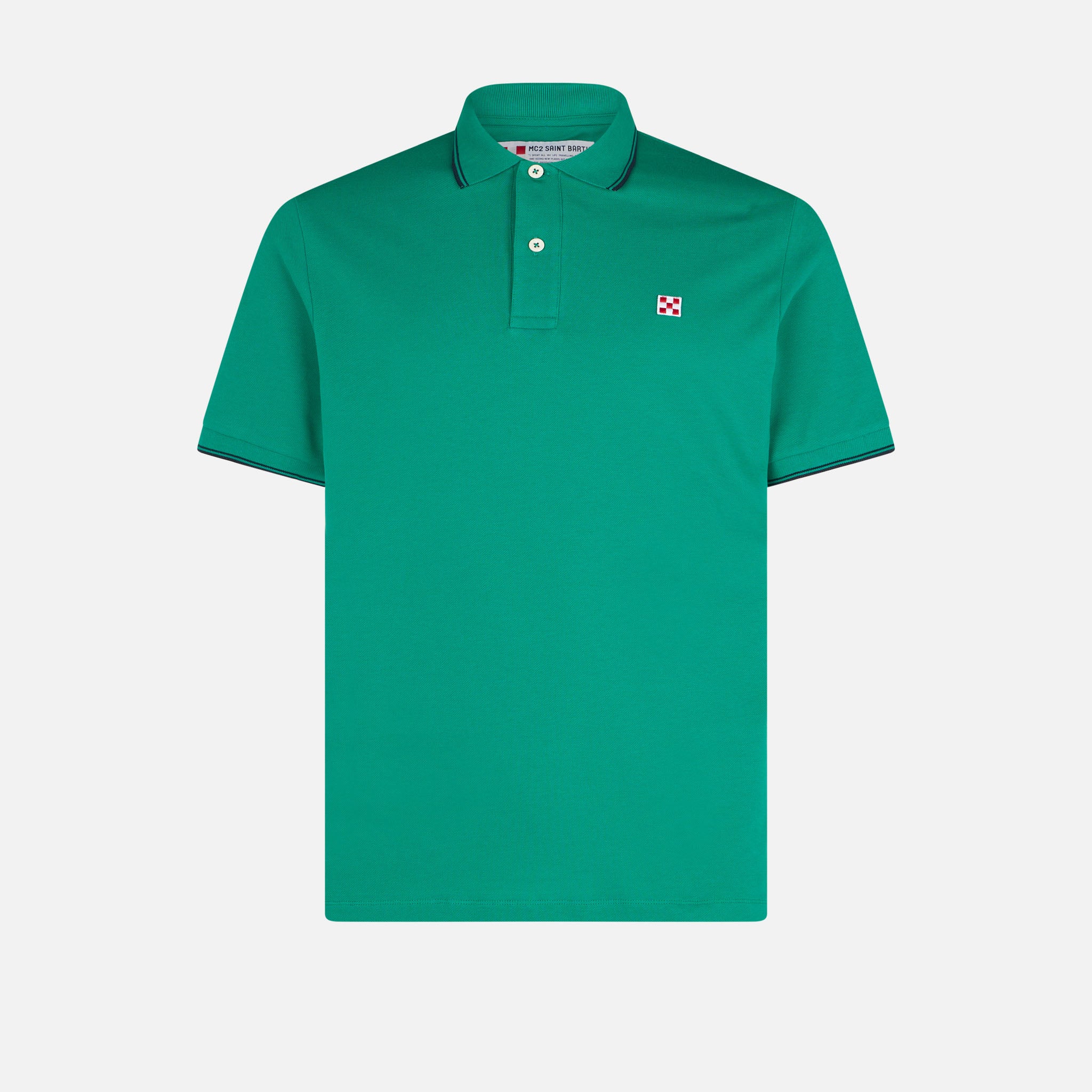 Groene piqué poloshirt met St. Barth-logo