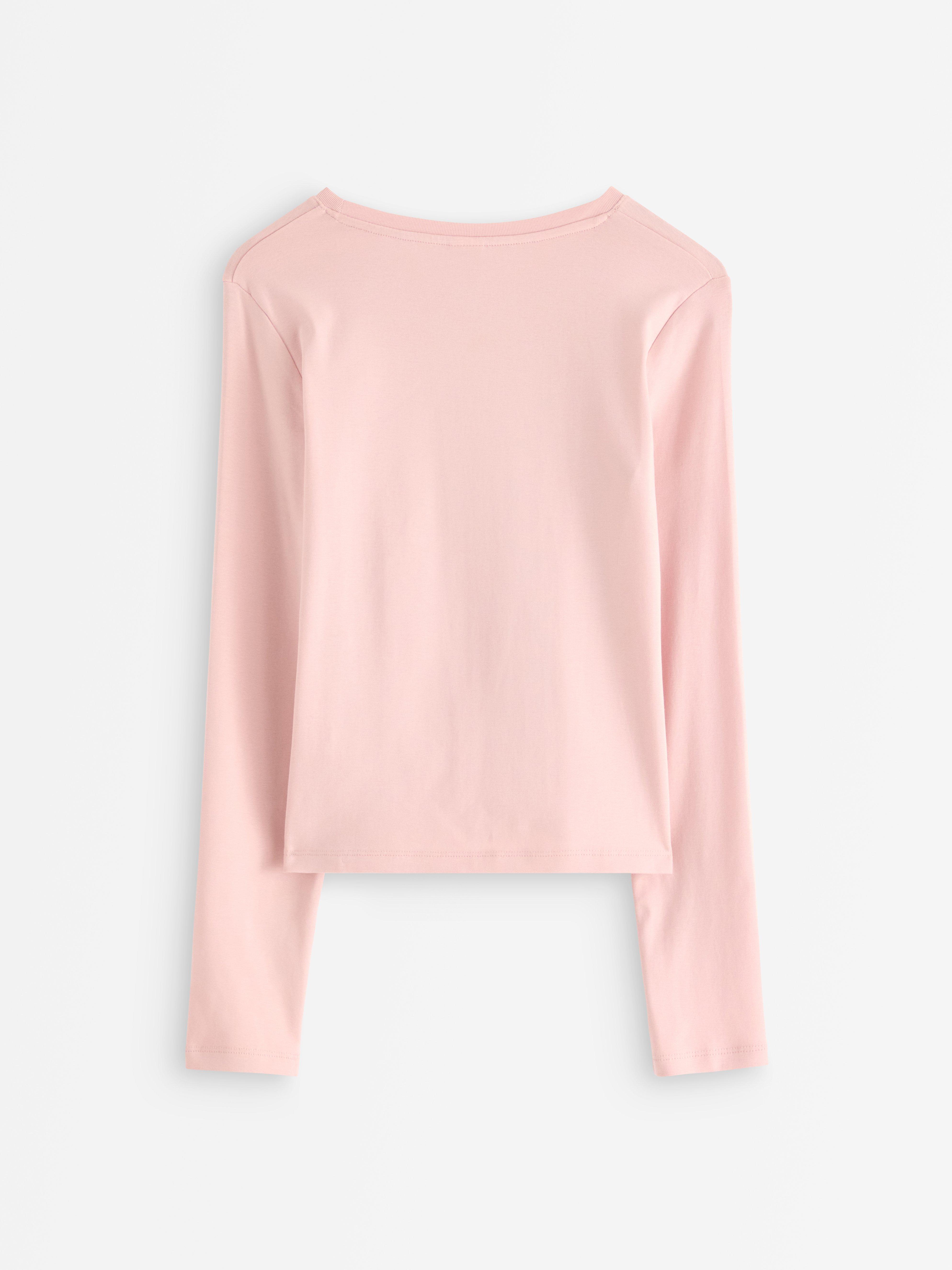 Blusa de manga comprida rosa claro