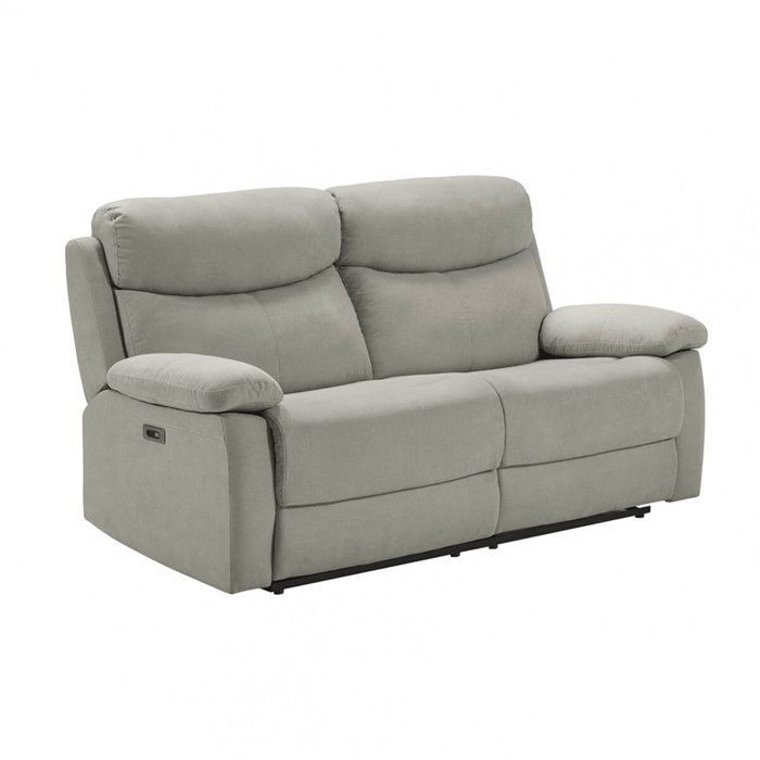 PRIS - 3-personers elektrisk hvilesofa, lysegrå, vandtæt stof