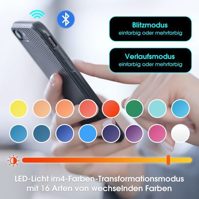 Modernes LED-Buffet 160 x 40 x 77 cm mit 16-farbiger RGB-Beleuchtung, 2 Türen und 4 Schubladen, verstellbare Einlegeböden – Weiß, Holzoptik
