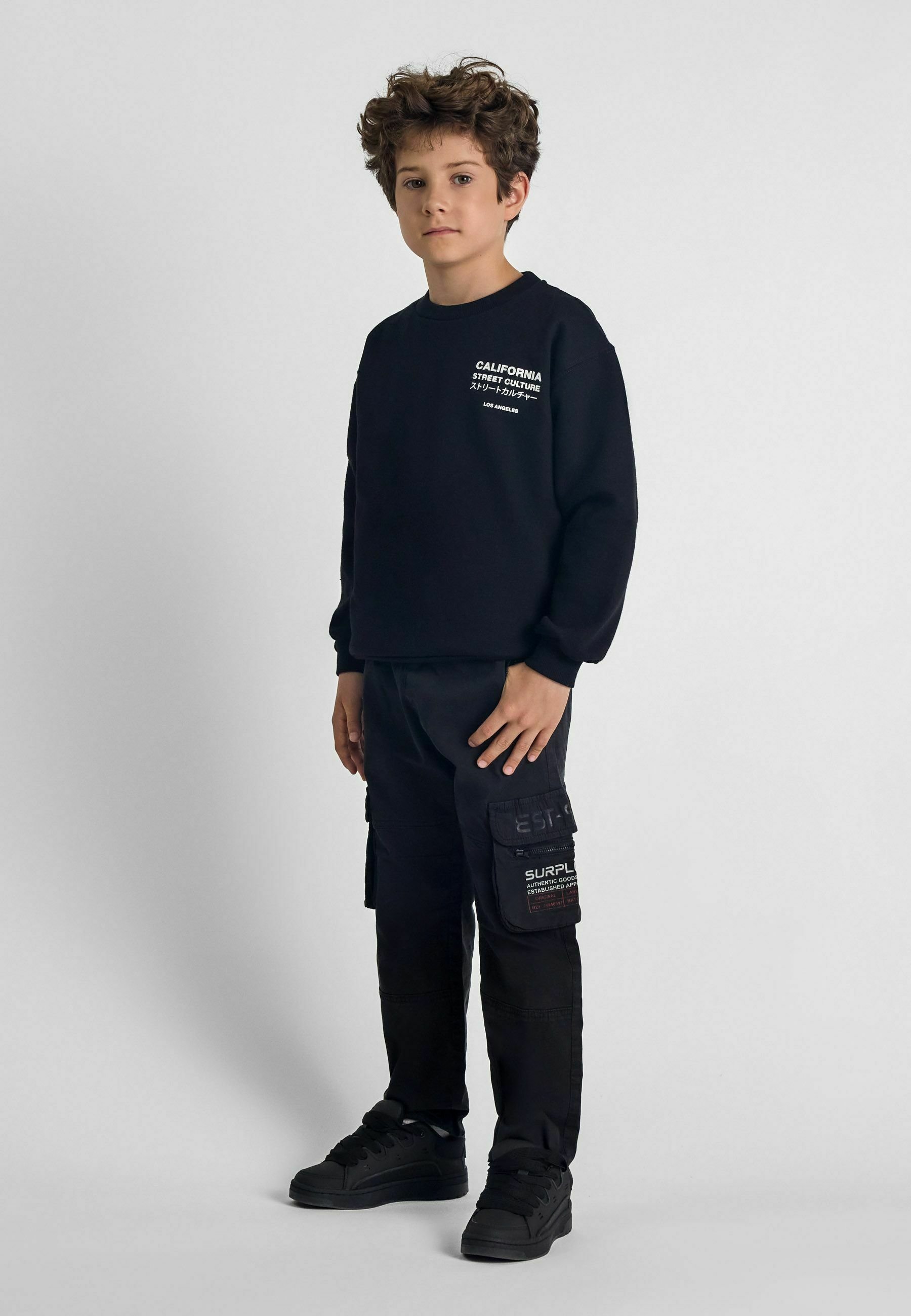 MINOTI UTILITY CON VITA ELASTICA - Pantaloni cargo - neri
