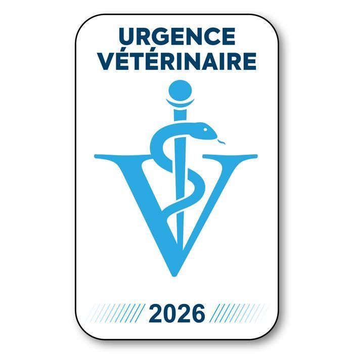 Adhesivo para ventanas - Caduceo 2026 para parabrisas - V12 Emergencia Veterinaria