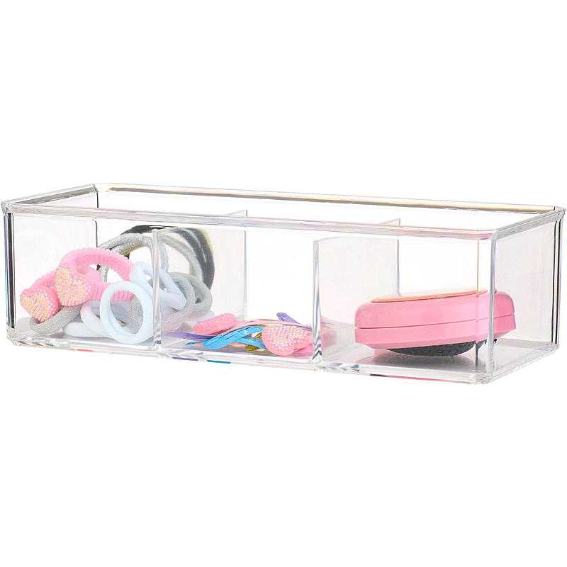 Boîte de rangement Essentii avec couvercle en bambou et 3 compartiments